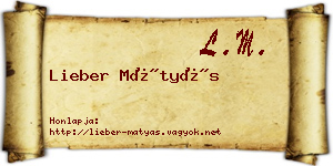 Lieber Mátyás névjegykártya